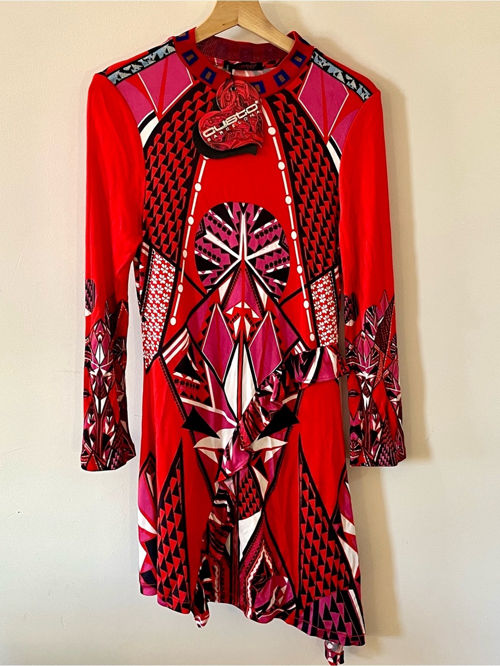 Custo Barcelona Maral Neige Geometric Asymmetrical Dress XS New